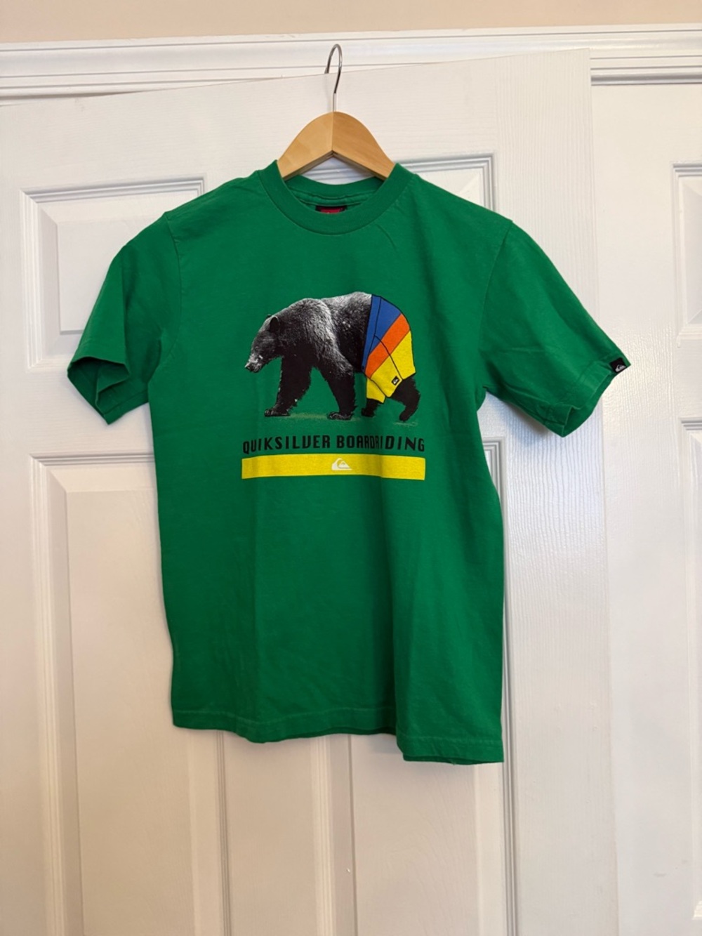 Quiksilver Green Bear & Surfboard Graphic Tee
